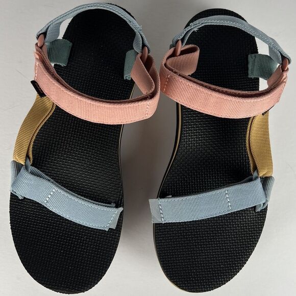 Teva Sz 9 Flatform Universal Light Platform Sandals MultiColor Straps Flip-Flops - Picture 3 of 10